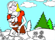 jeux filles coloriage fille chien
